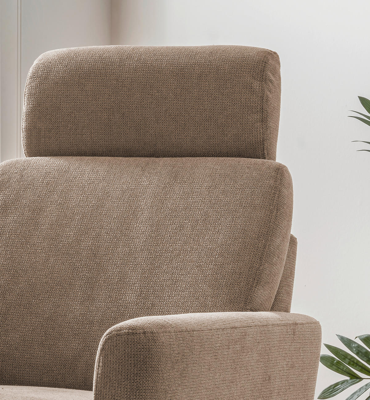 RELAXSESSEL in Textil Hellbraun  - Hellbraun/Schwarz, Modern, Textil/Metall (77/105/87-154cm) - Livetastic