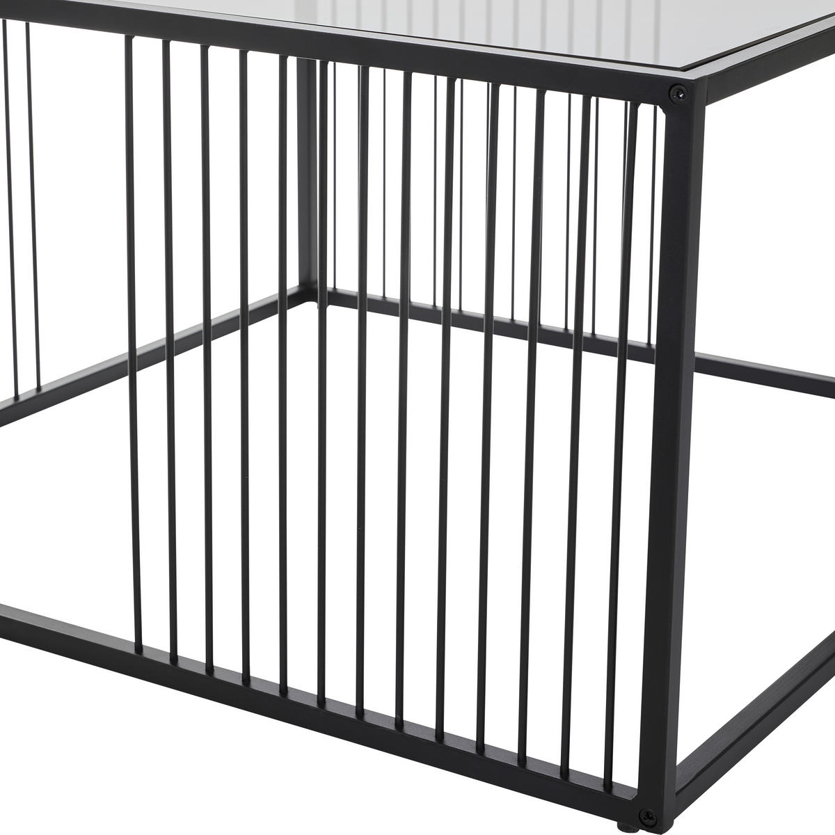 COUCHTISCH in Metall, Glas 75/75/42 cm  - Schwarz/Grau, Design, Glas/Metall (75/75/42cm) - Livetastic