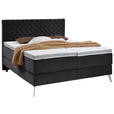 BOXSPRINGBETT 180/200 cm  in Anthrazit  - Chromfarben/Anthrazit, Design, Textil/Metall (180/200cm) - Xora