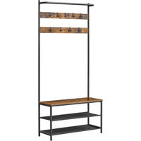 GARDEROBE  in 84/180/32,2 cm  - Schwarz/Braun, MODERN, Holzwerkstoff/Metall (84/180/32,2cm) - MID.YOU