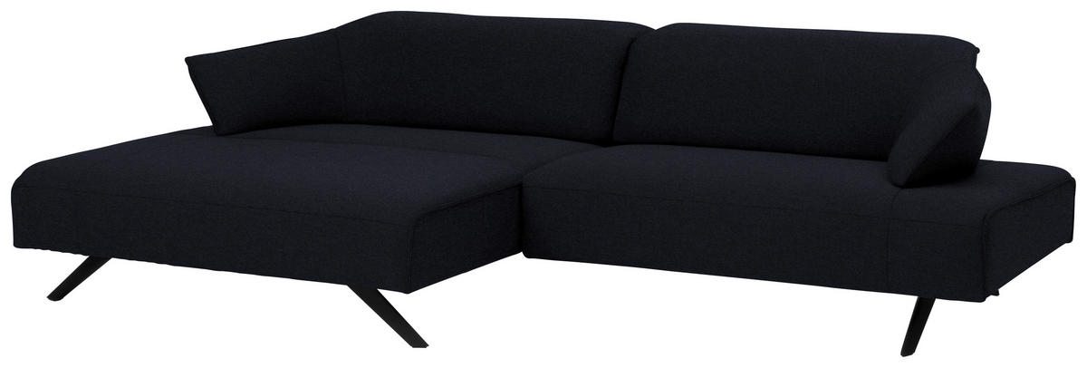 ECKSOFA in Struktur Dunkelblau  - Anthrazit/Dunkelblau, Design, Textil/Metall (165/276cm) - Himolla