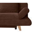 SCHLAFSOFA mit Schlafen auf Sitzhöhe, haustierfreundlicher Bezug Cord Dunkelbraun - Dunkelbraun/Buchefarben, KONVENTIONELL, Holz/Textil (200/75/85cm) - Carryhome