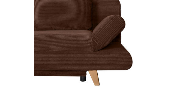 SCHLAFSOFA mit Schlafen auf Sitzhöhe, haustierfreundlicher Bezug Cord Dunkelbraun - Dunkelbraun/Buchefarben, KONVENTIONELL, Holz/Textil (200/75/85cm) - Carryhome