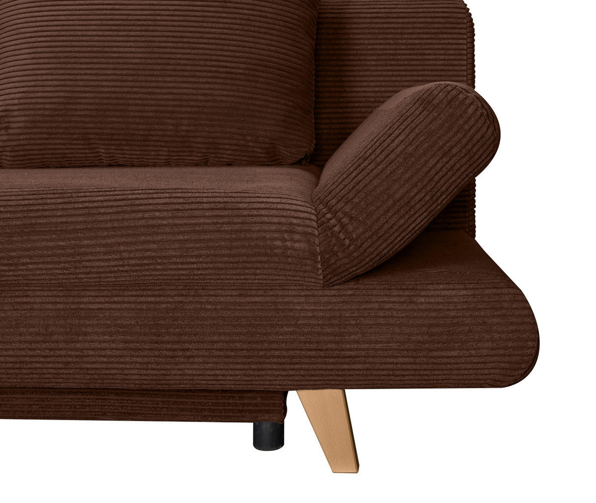SCHLAFSOFA  mit Schlafen auf Sitzhöhe, haustierfreundlicher Bezug Cord Dunkelbraun  - Dunkelbraun/Buchefarben, KONVENTIONELL, Holz/Textil (200/75/85cm) - Carryhome