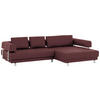 ECKSOFA in Echtleder Bordeaux  - Bordeaux, Design, Leder/Metall (307/188cm)