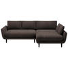 ECKSOFA in Velours Dunkelbraun  - Dunkelbraun/Schwarz, Design, Holz/Textil (260/167cm) - Welnova