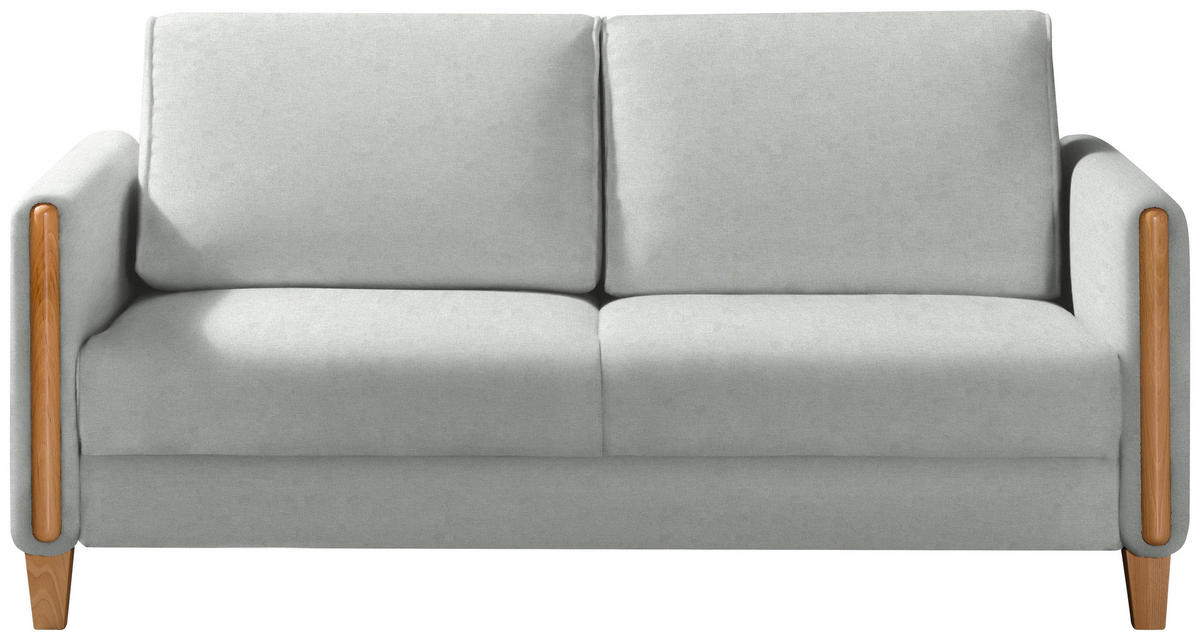 SCHLAFSOFA in Flachgewebe Silberfarben, Buchefarben  - Buchefarben/Silberfarben, Design, Holz/Textil (174/88/104cm) - Niels Andersson