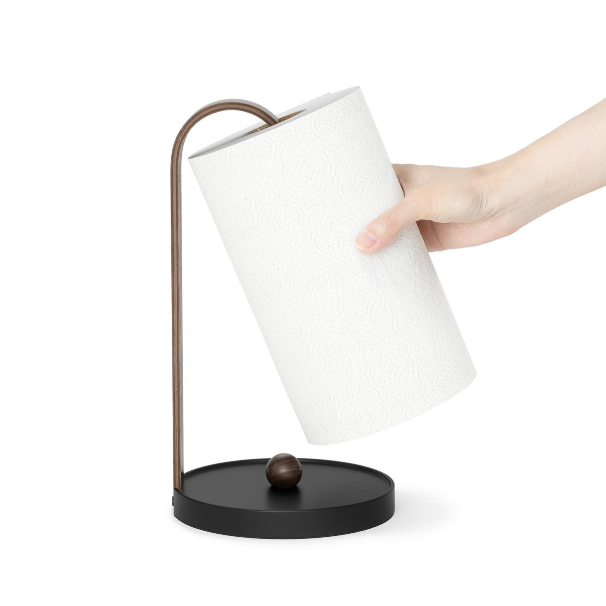 DRŽALO ZA KUHINJSKE BRISAČE   17/17/31 cm                  - črna/barva oreha, Basics, kamen/kovina (17/17/31cm) - Umbra