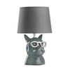 STOLNÍ LAMPA, E14, 18/29 cm  - šedá, Trend, textil/keramika (18/29cm)