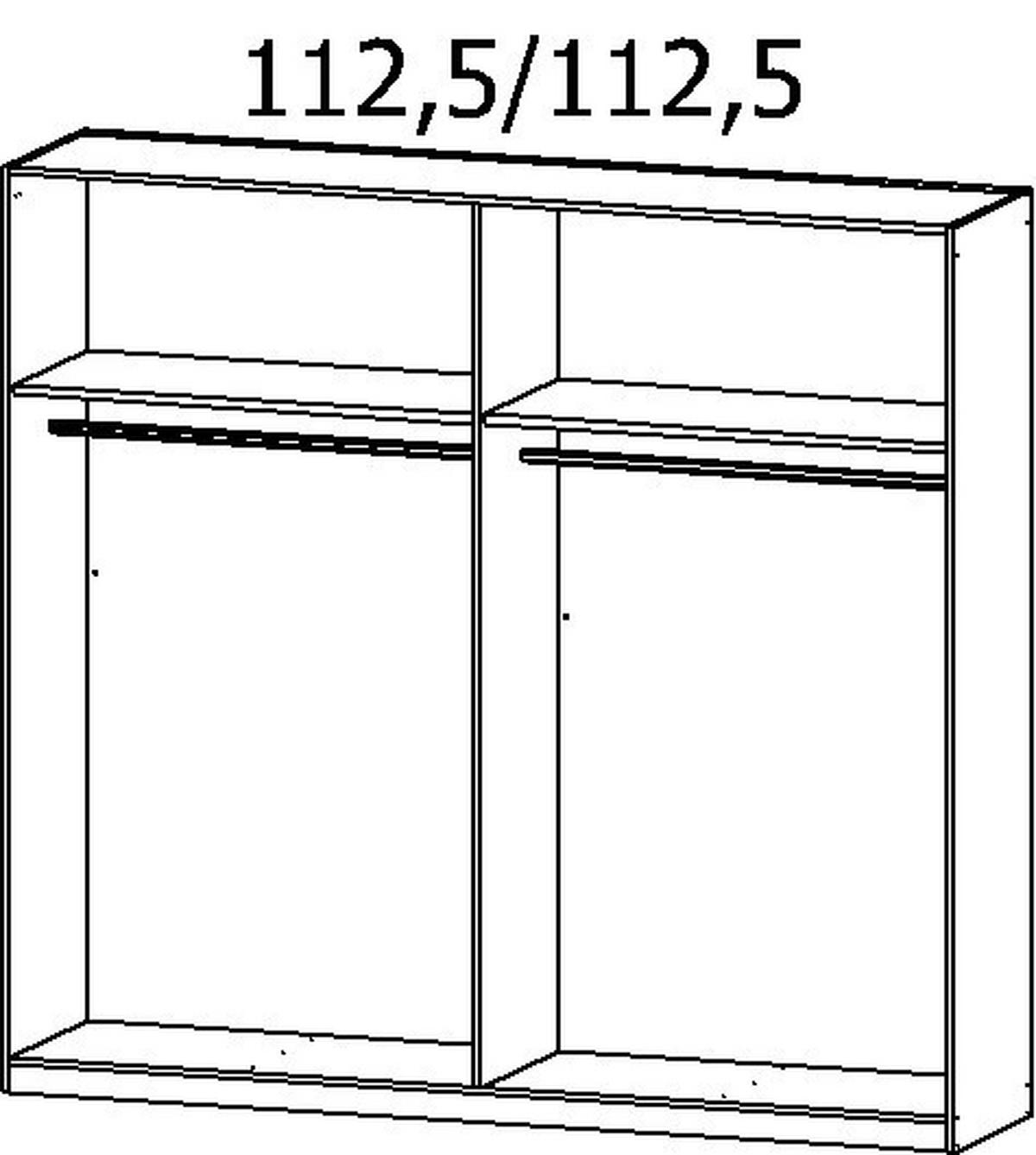 DREHTÜRENSCHRANK  in Grau, Eiche Artisan  - Eiche Artisan/Grau, MODERN, Holzwerkstoff/Kunststoff (226/210/54cm) - Rauch Möbel