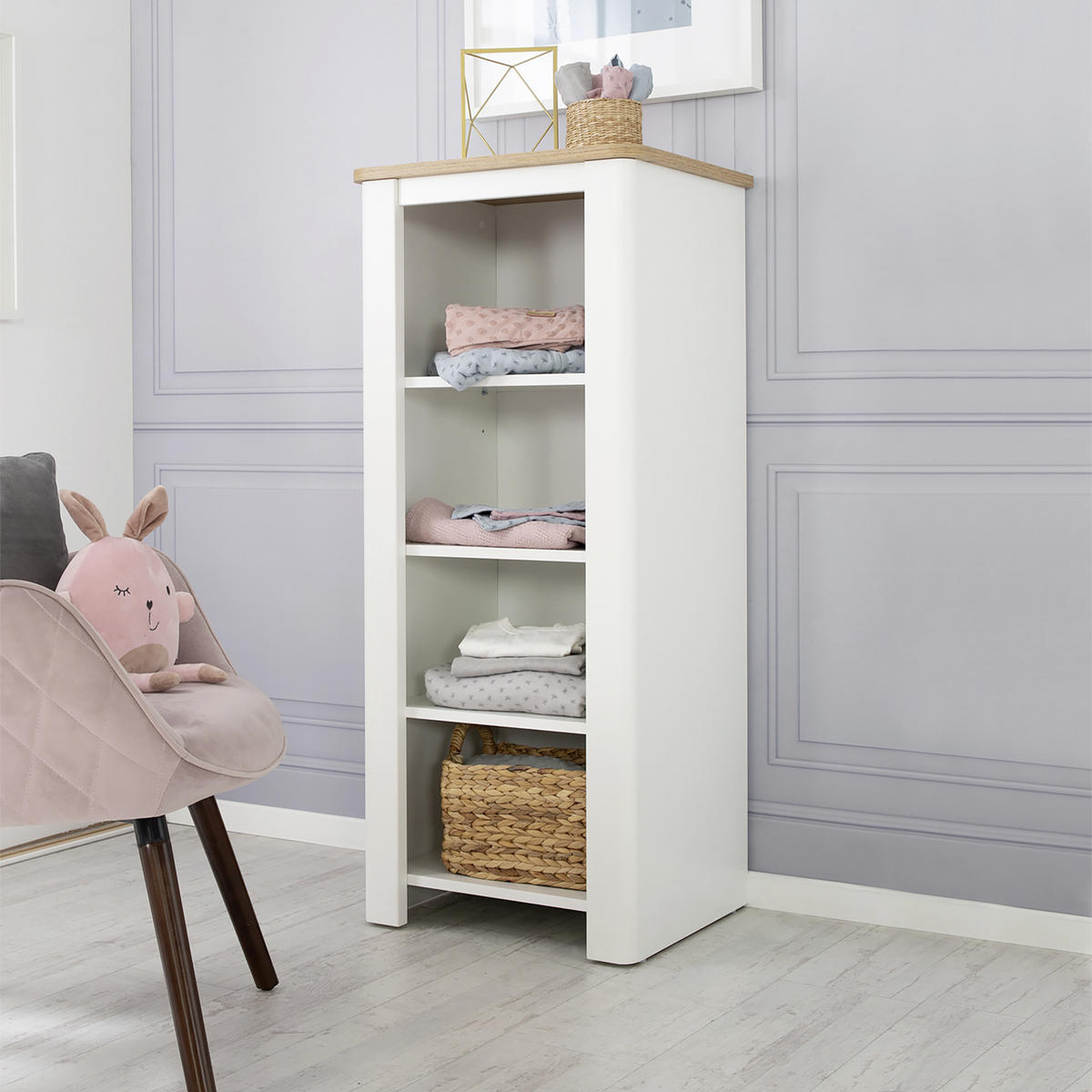BABYREGAL Ava Weiß, Eiche Artisan  - Eiche Artisan/Weiß, Basics, Holzwerkstoff (49/116/43,5cm) - Roba