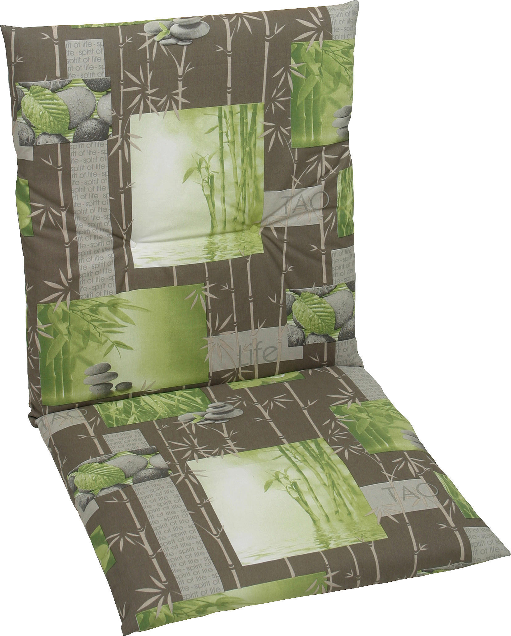 Sesselauflage mit Grau kaufen Blatt-Motiv Grün 