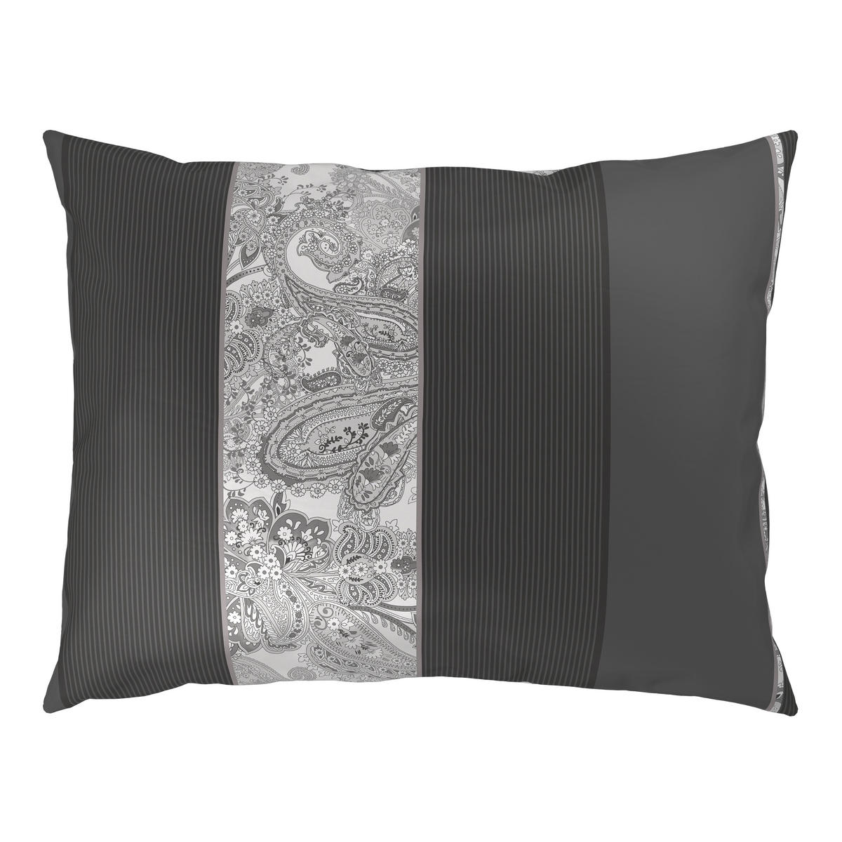 BETTWÄSCHESET STRIPES DK Satin 160/210 cm  50 cm/70 cm  - Anthrazit, Design, Textil (160/210cm) - Dieter Knoll