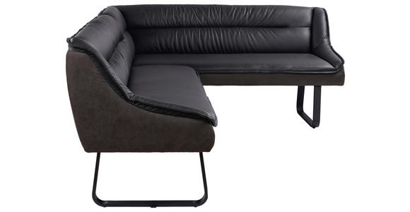 ECKBANK 178/237 cm  in Anthrazit  - Anthrazit/Schwarz, Design, Leder/Textil (178/237cm) - Novel