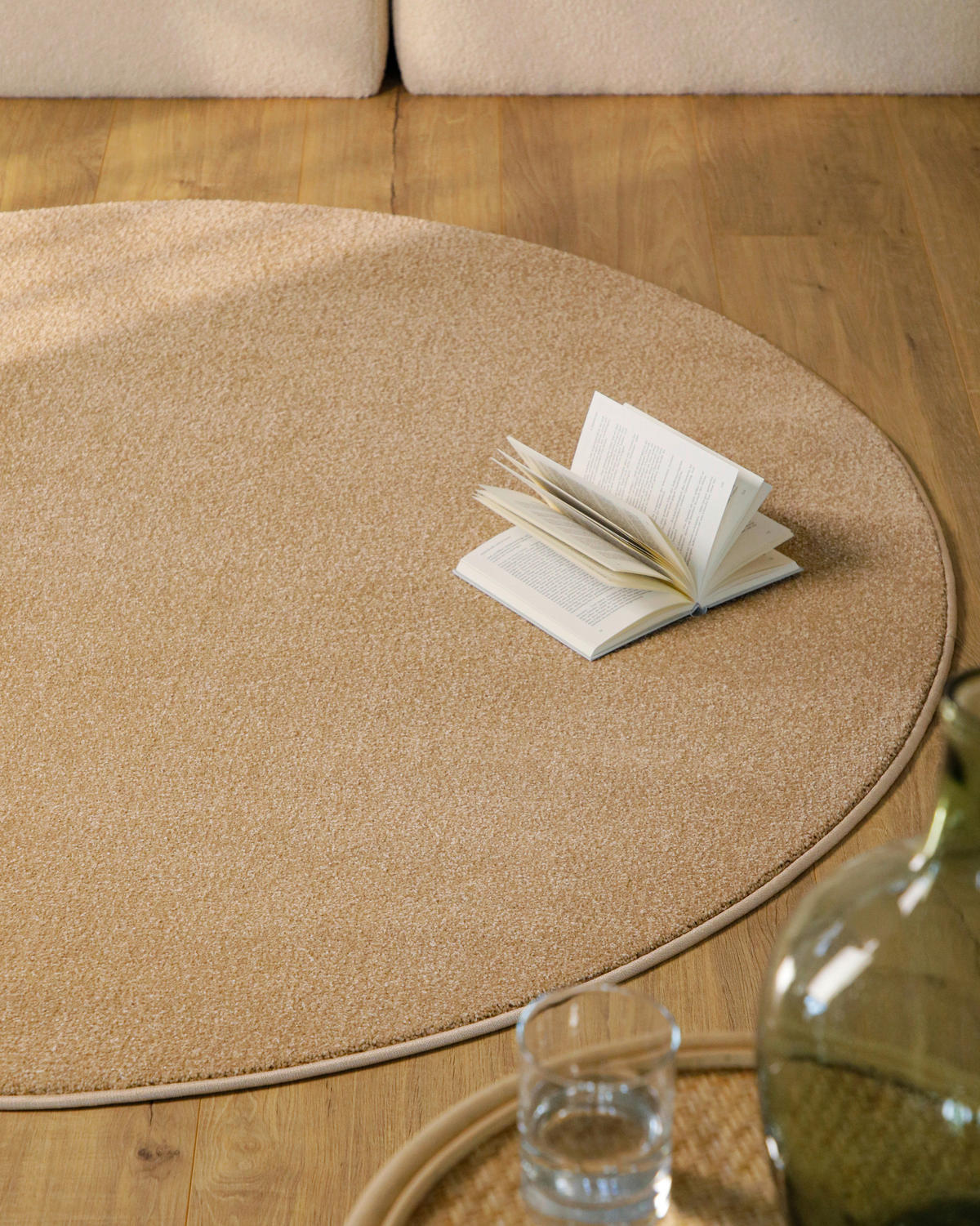 WEBTEPPICH  Wohnzimmer 160 cm Vegas Sandfarben rund  - Sandfarben, Basics, Textil (160cm) - Esprit