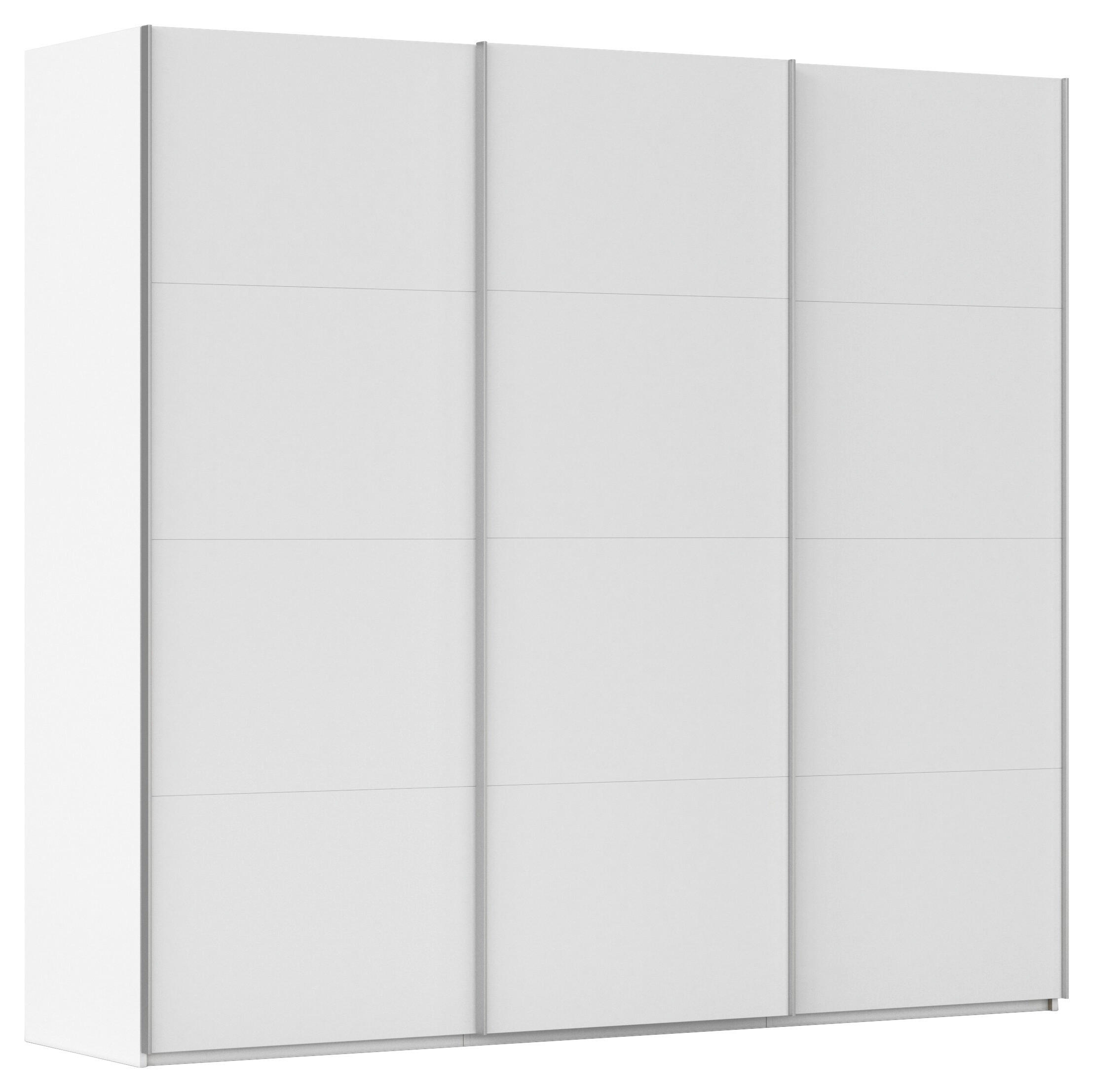 SCHWEBETÜRENSCHRANK 242/223/68 cm 3-türig Weiß  - Alufarben/Weiß, Basics, Holzwerkstoff/Metall (242/223/68cm) - Novel