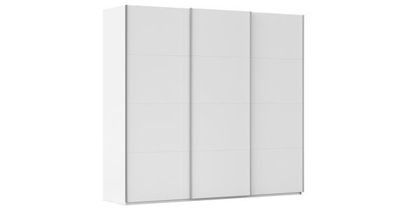SCHWEBETÜRENSCHRANK  in Weiß  - Alufarben/Weiß, Basics, Holzwerkstoff/Metall (242/223/68cm) - Novel