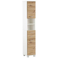 HOCHSCHRANK 30,3/181/32,6 cm  - Chromfarben/Weiß, KONVENTIONELL, Holzwerkstoff/Kunststoff (30,3/181/32,6cm) - Stylife