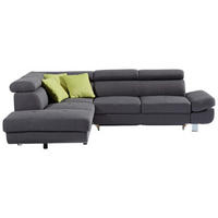 SEDEŽNA GARNITURA, tkanina antracit  - barve kroma/zelena, Design, kovina/tekstil (229/270cm) - Xora