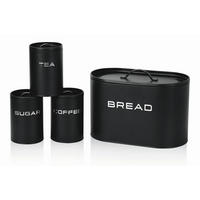 VORRATSDOSENSET 4-teilig  - Schwarz, Basics, Metall (23/18/34cm) - GOURMETMAXX