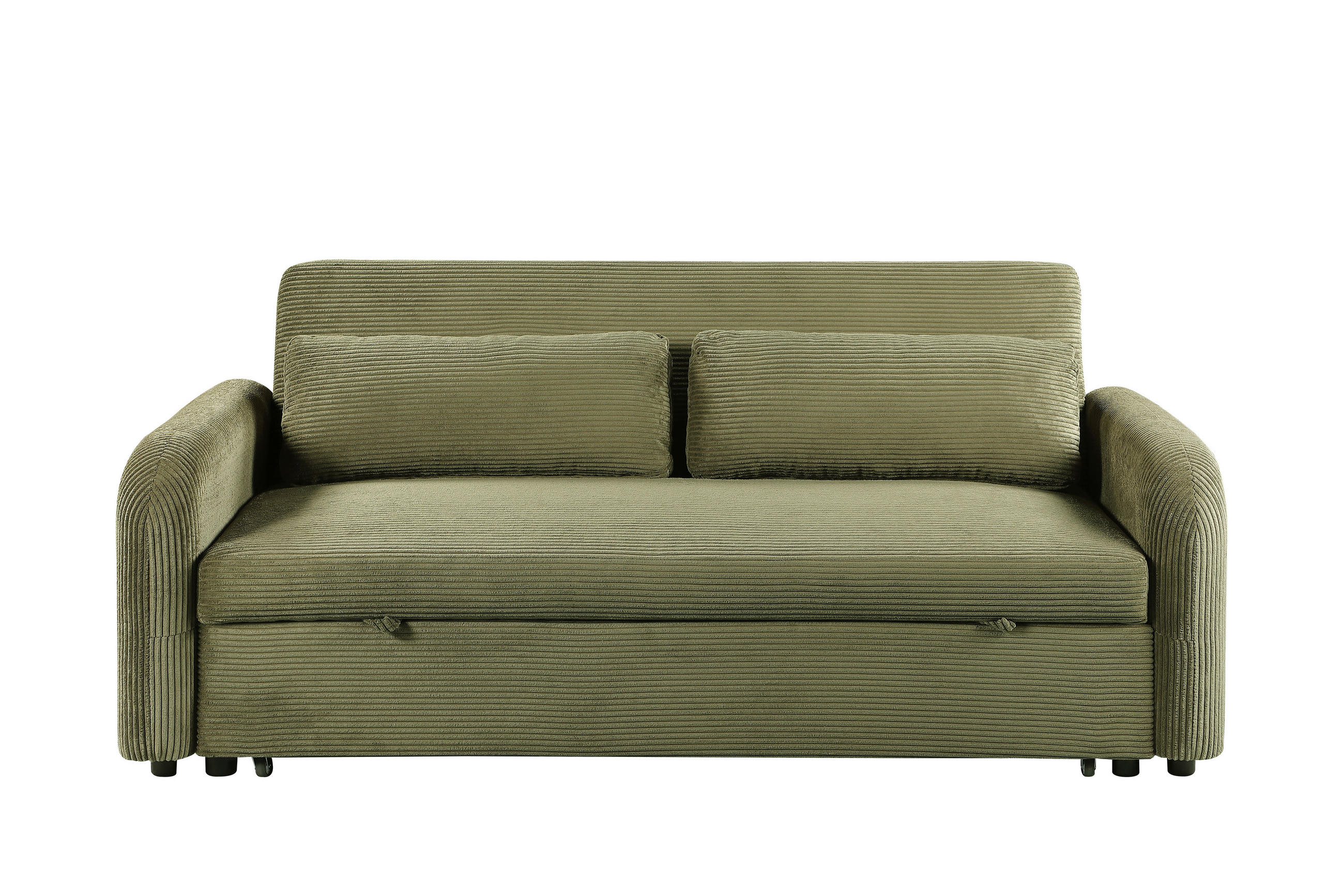 SCHLAFSOFA Cord Grün  - Schwarz/Grün, Design, Kunststoff/Textil (193/86/90cm) - MID.YOU
