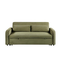 SCHLAFSOFA Cord Grün  - Schwarz/Grün, Design, Kunststoff/Textil (193/86/90cm) - MID.YOU