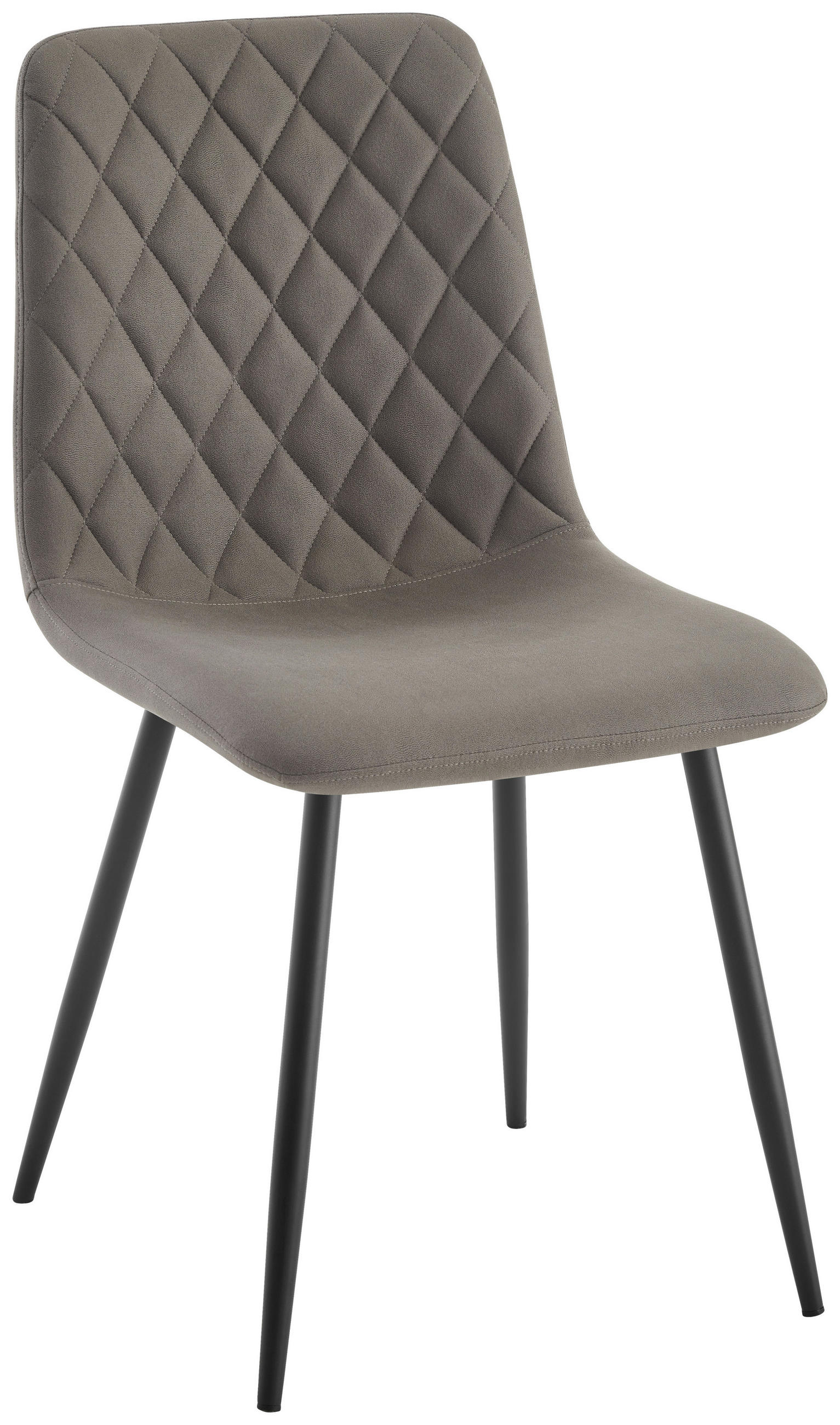 STUHL Leinenoptik Braun  - Schwarz/Braun, Design, Textil/Metall (45/87/55cm) - Ti'me