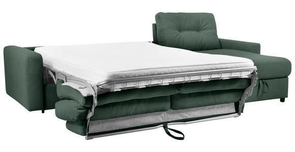 ECKSOFA Dunkelgrün Webstoff  - Dunkelgrün/Schwarz, KONVENTIONELL, Kunststoff/Textil (270/160cm) - Carryhome