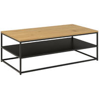 COUCHTISCH in Holzwerkstoff 120/60/42 cm  - Eichefarben/Schwarz, Trend, Holzwerkstoff/Metall (120/60/42cm) - MID.YOU
