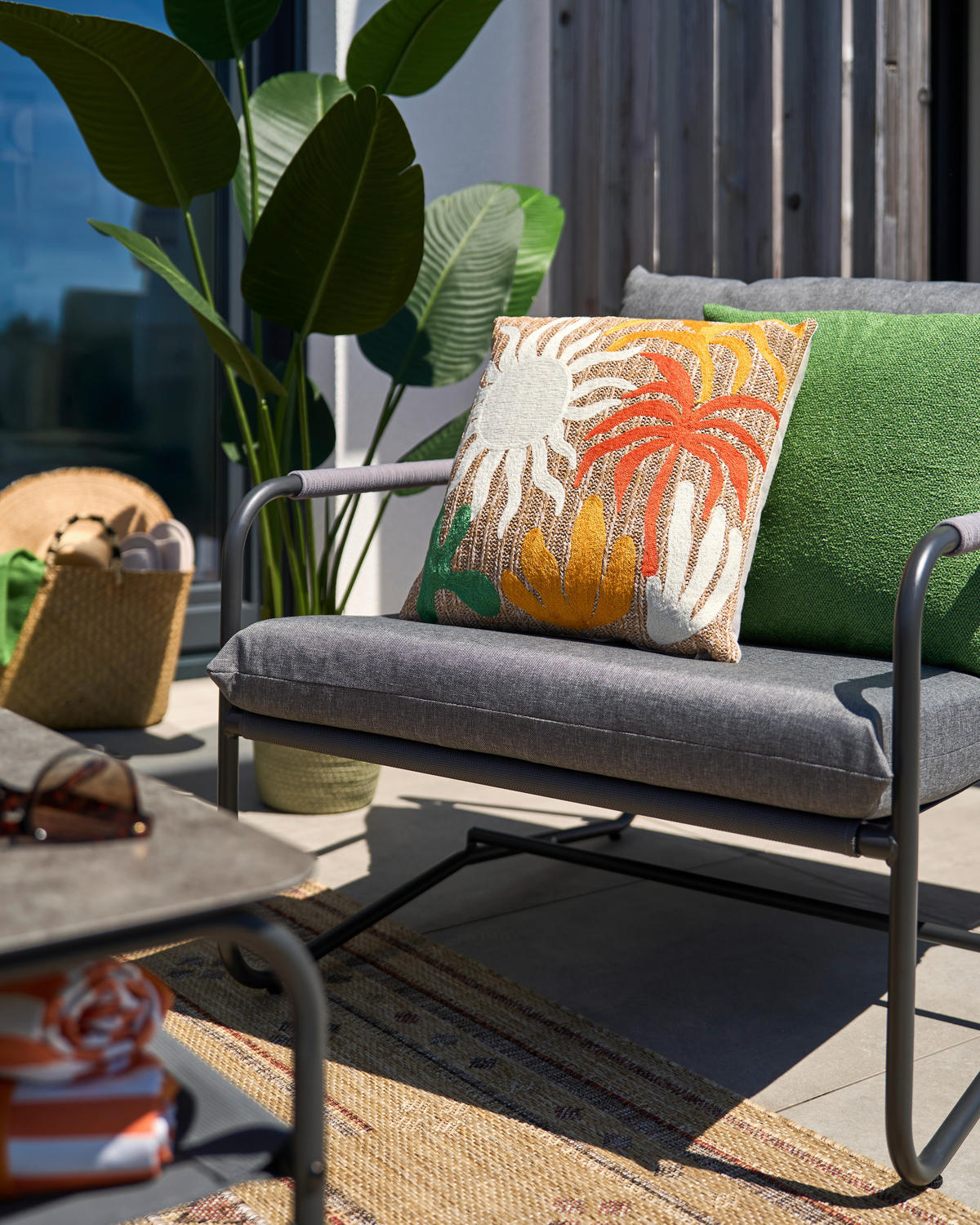 VRTNI SET   metal, staklo, tekstil  siva  - siva, Design, staklo/metal - Ambia Garden