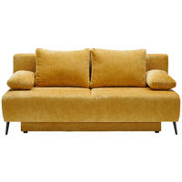 SCHLAFSOFA  mit Liegefunktion, Rücken echt, Stoffauswahl Webstoff Gelb  - Gelb/Schwarz, Design, Kunststoff/Textil (200/90/100cm) - Ti'me