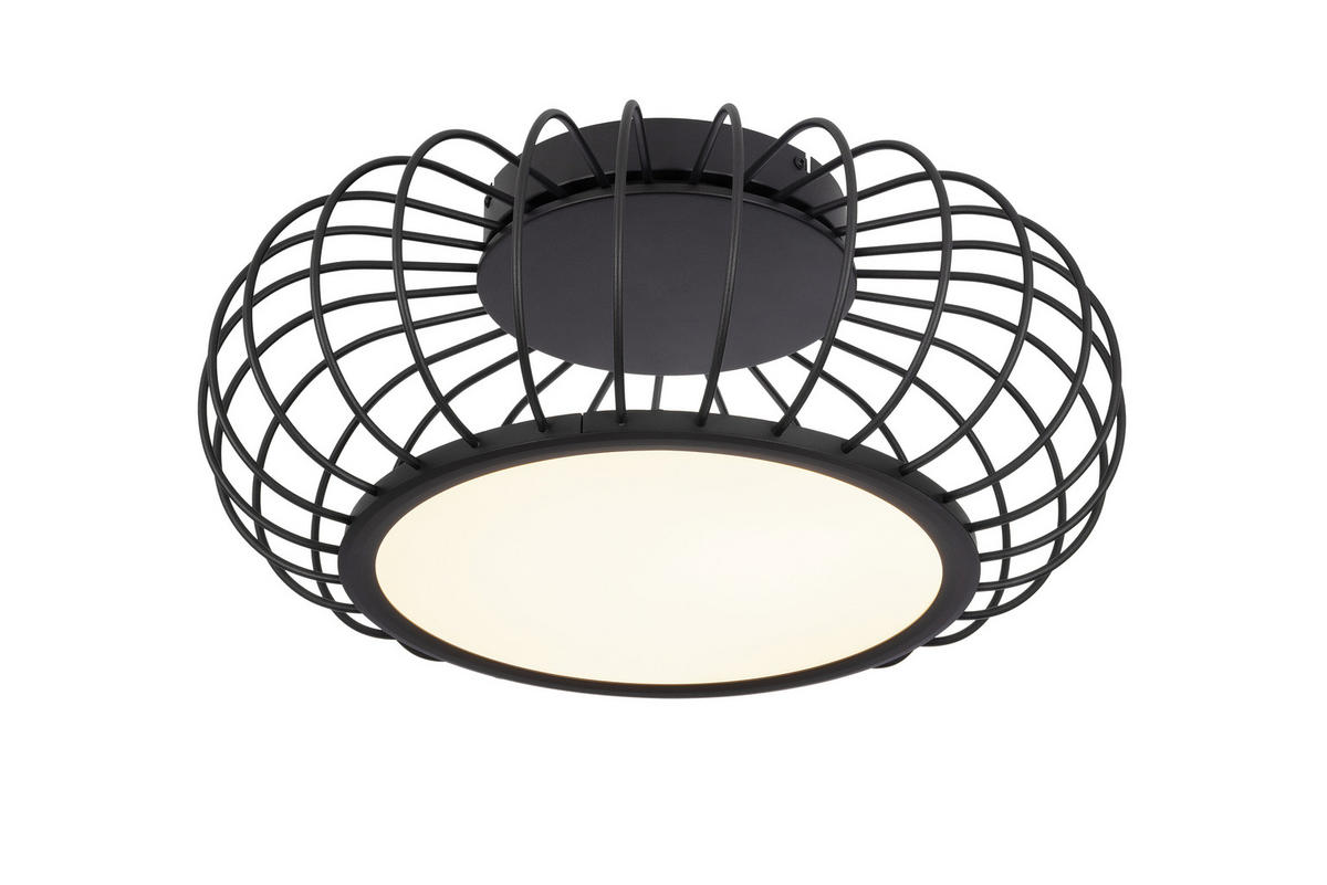 LED-DECKENLEUCHTE 55/23 cm   - Schwarz/Weiß, Design, Kunststoff/Metall (55/23cm) - Dieter Knoll