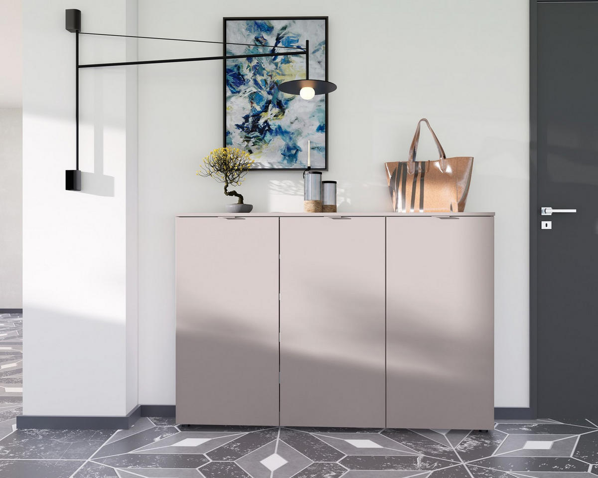 SCHUHSCHRANK  in 100/103/22 cm  - Beige/Schwarz, Design, Holzwerkstoff/Metall (100/103/22cm) - Livetastic