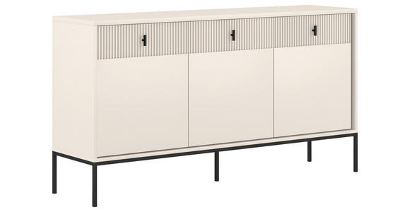 SIDEBOARD Maggiore in 154,5/82,6/39 cm - Kaschmir/Schwarz, Design, Holzwerkstoff/Metall (154,5/82,6/39cm) - Xora