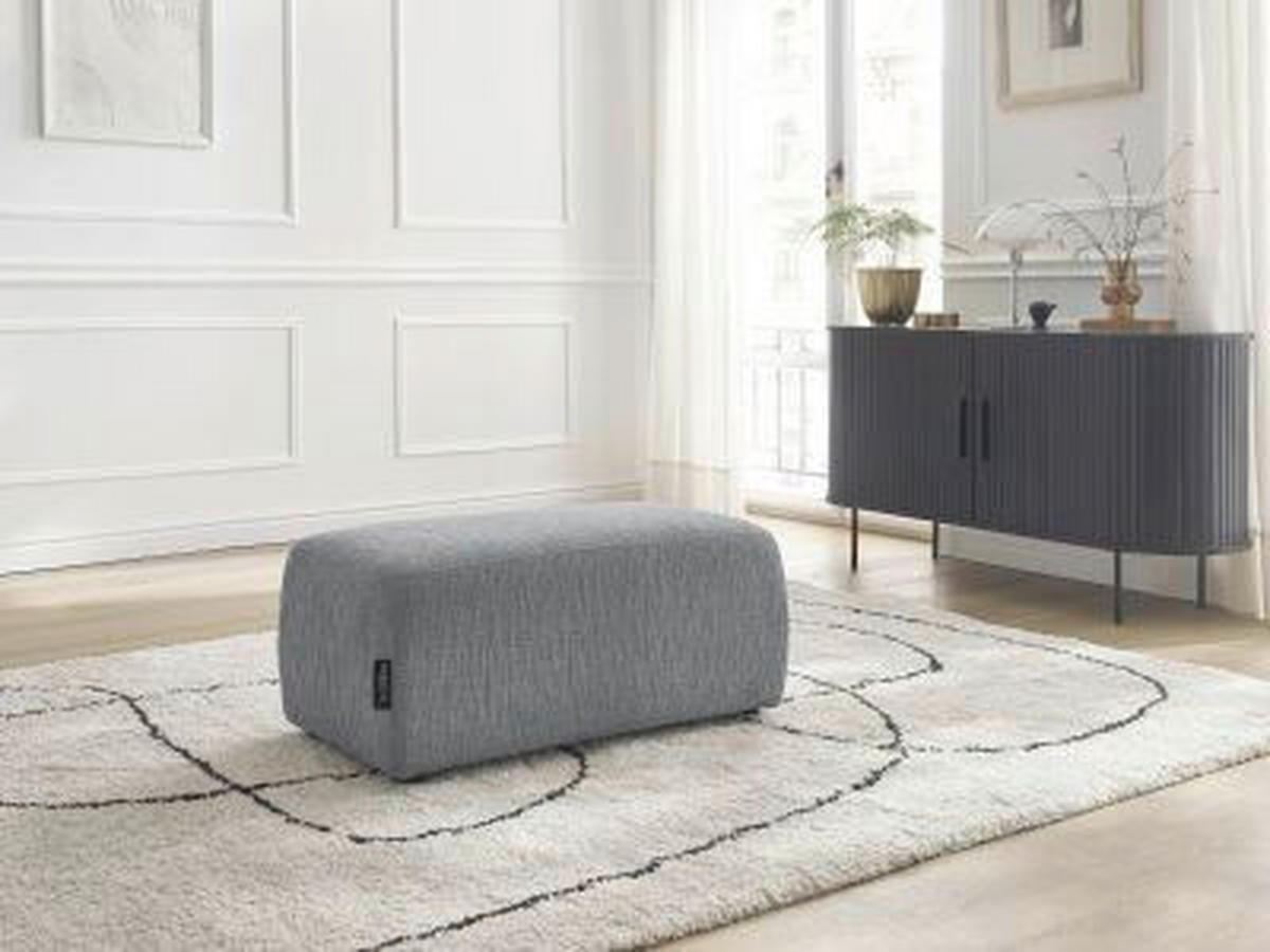 HOCKER ATILLA Struktur Dunkelgrau  - Dunkelgrau/Schwarz, MODERN, Kunststoff/Textil (92/44/48cm)