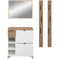 PREDSIEŇOVÝ NÁBYTOK, biela, dub artisan, 140/188/37 cm - biela/dub artisan, Design, kompozitné drevo (140/188/37cm) - Voleo