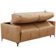 SCHLAFSOFA  in Echtleder Cognac  - Cognac/Schwarz, Design, Leder/Metall (191/89/97cm) - Novel