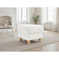 TABURETKA, koža, 58/48/58 cm - biela/farba duba, Basics, koža/drevo (58/48/58cm) - Sit & More