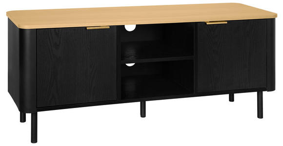 LOWBOARD  in 120/52/40 cm  - Eichefarben/Goldfarben, Trend, Holzwerkstoff/Metall (120/52/40cm) - Xora
