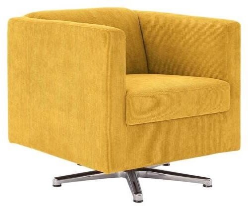 DESIGNSESSEL Cord Gelb    - Chromfarben/Gelb, Design, Textil/Metall (72/71/75cm) - LOOKS by W.Joop