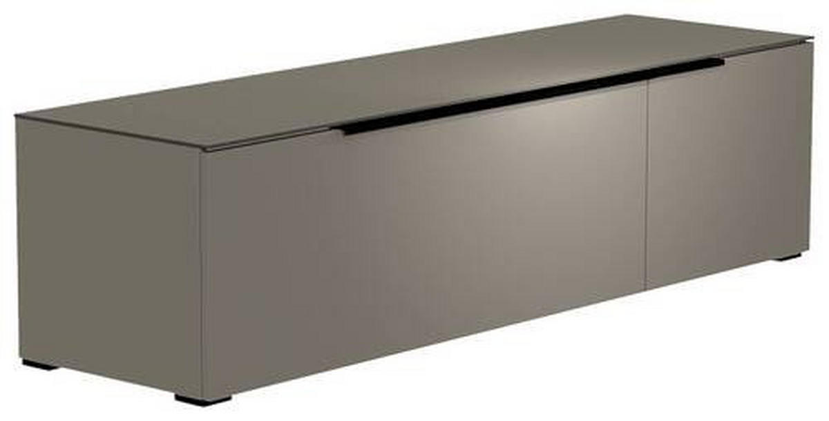 LOWBOARD Grau, Schwarz  160/43/45 cm  - Schwarz/Grau, Design, Glas/Holzwerkstoff (160/43/45cm) - Moderano