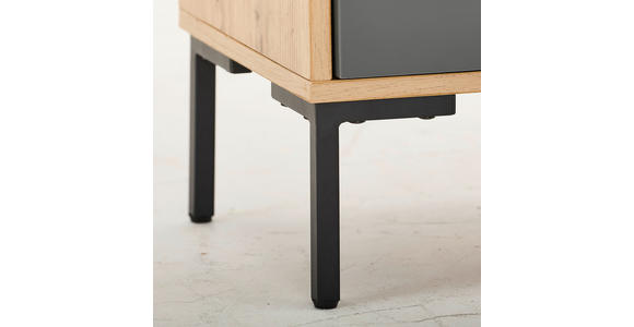 BEISTELLREGAL 60/180/30 cm  - Eichefarben/Schwarz, Design, Holzwerkstoff/Metall (60/180/30cm) - Carryhome