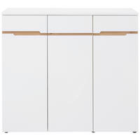 SKRINKA NA TOPÁNKY, biela, dub artisan, 120/107/38 cm - biela/dub artisan, Design, kompozitné drevo/plast (120/107/38cm) - Voleo