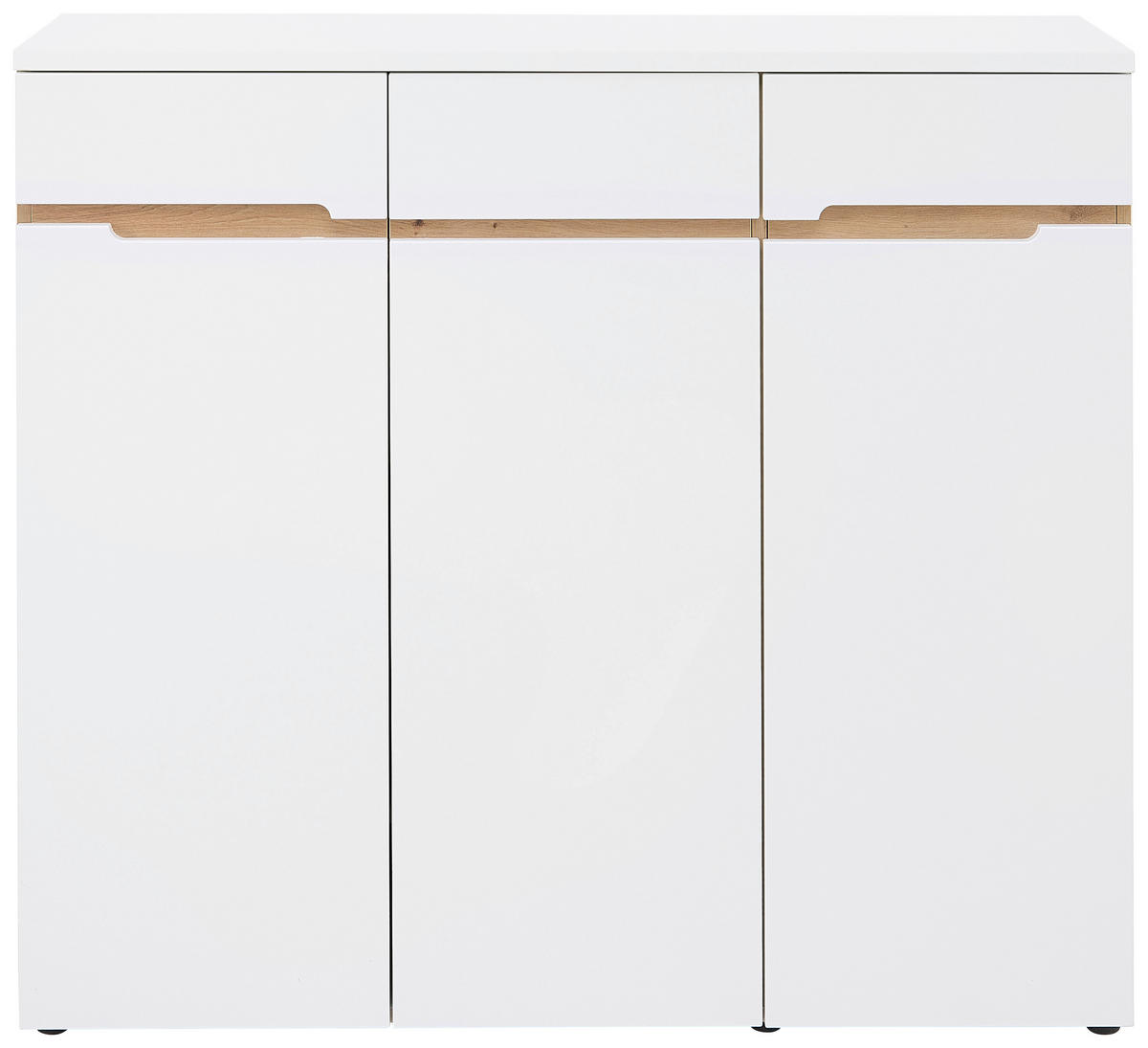 SKRINKA NA TOPÁNKY, biela, dub artisan, 120/107/38 cm - biela/dub artisan, Design, kompozitné drevo/plast (120/107/38cm) - Voleo