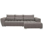 ECKSOFA in Webstoff Hellbraun  - Hellbraun/Silberfarben, MODERN, Kunststoff/Textil (304/218cm) - Carryhome