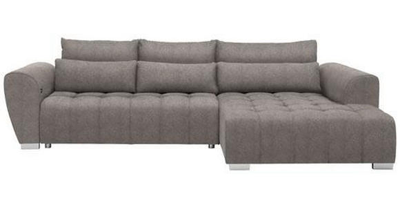 ECKSOFA in Webstoff Hellbraun  - Hellbraun/Silberfarben, MODERN, Kunststoff/Textil (304/218cm) - Carryhome