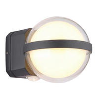 LED-UTOMHUSLAMPA - klar/opal, Basics, metall/plast (10,5/13/11cm) - Globo