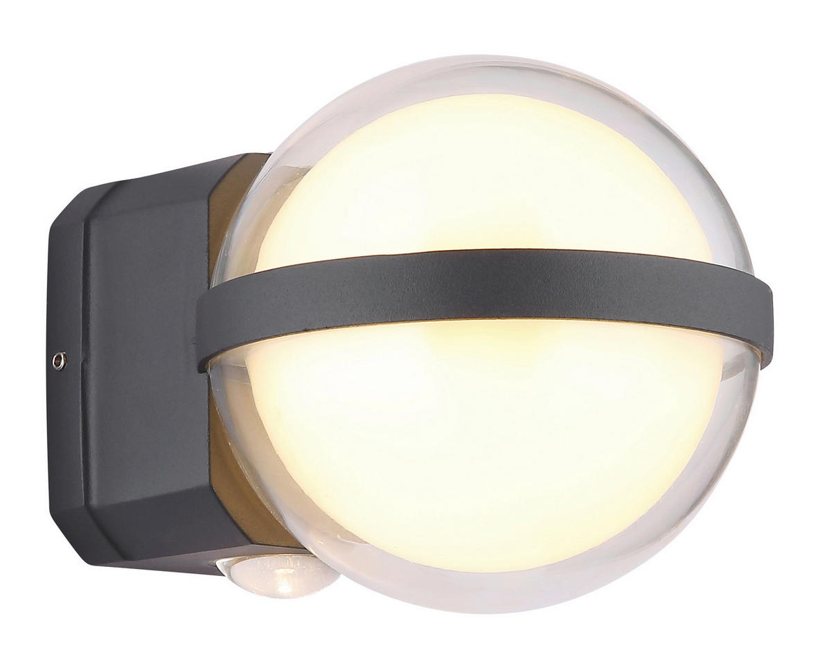 LED-UTOMHUSLAMPA - klar/opal, Basics, metall/plast (10,5/13/11cm) - Globo
