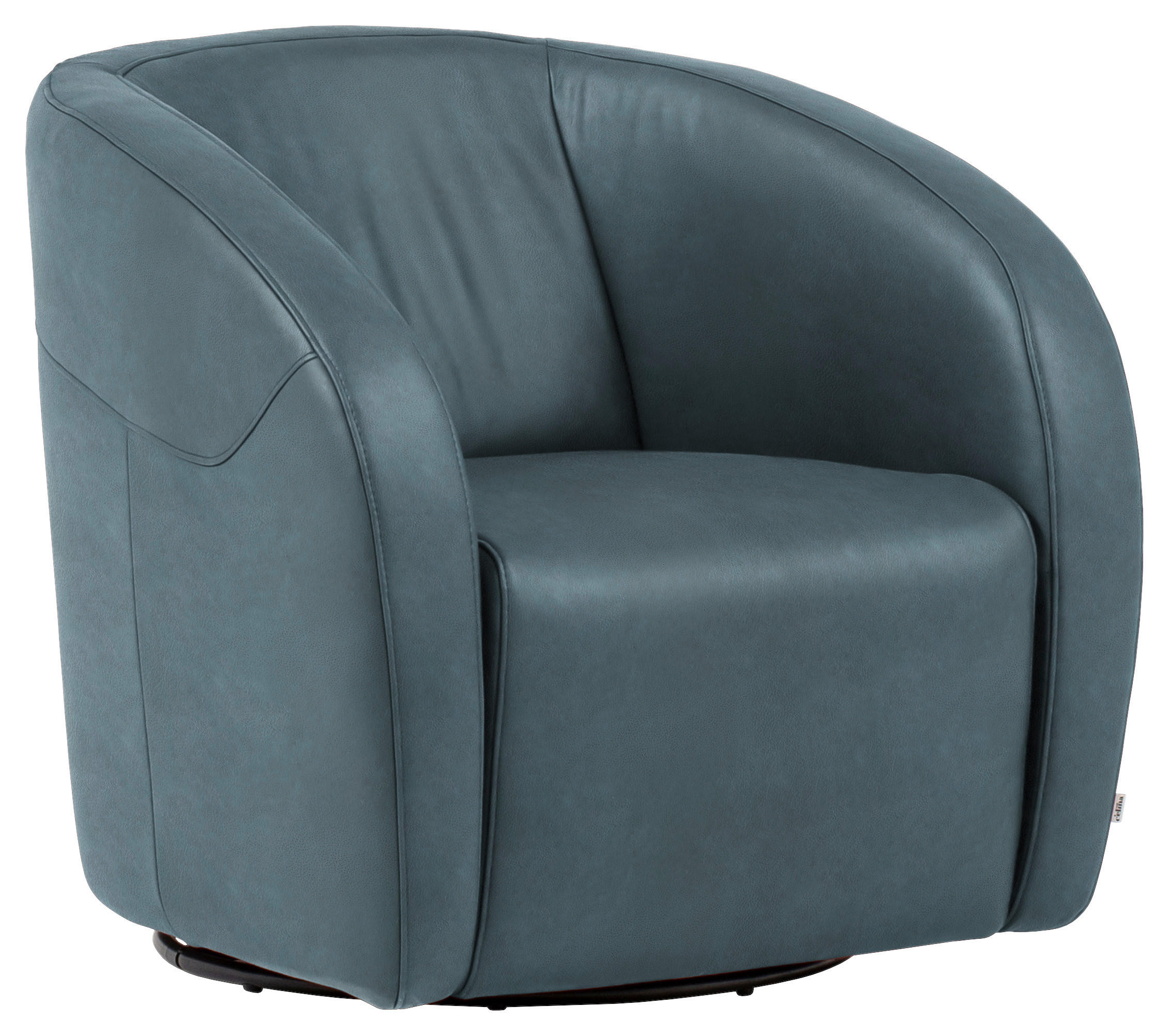 SESSEL in Echtleder Blau  - Blau/Schwarz, Design, Leder/Kunststoff (80/78/82cm) - Celina