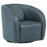 SESSEL in Echtleder Blau  - Blau/Schwarz, Design, Leder/Kunststoff (80/78/82cm) - Celina